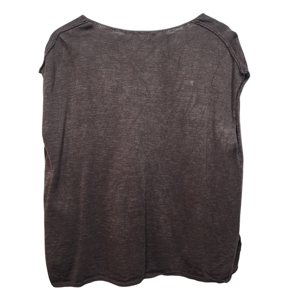 Free People Vneck Linen Blend Sleeveless Top Size Small